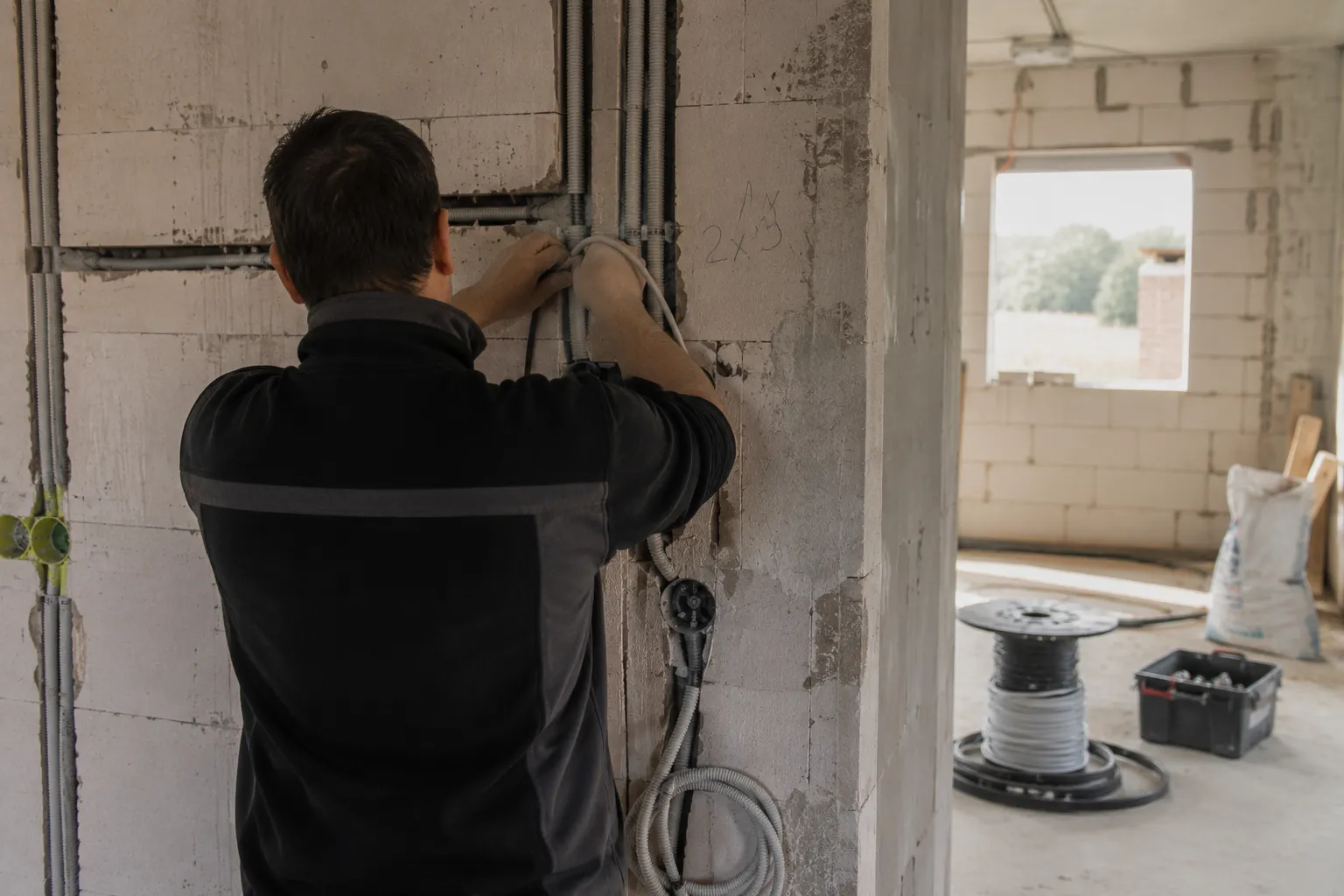 Elektro-Meister vor einem modernen Zählerschrank in Emmerich am Rhein
