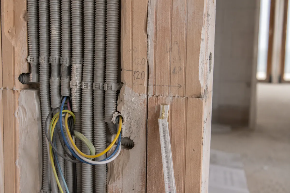 Elektroinstallation im Rohbau mit Leerrohren