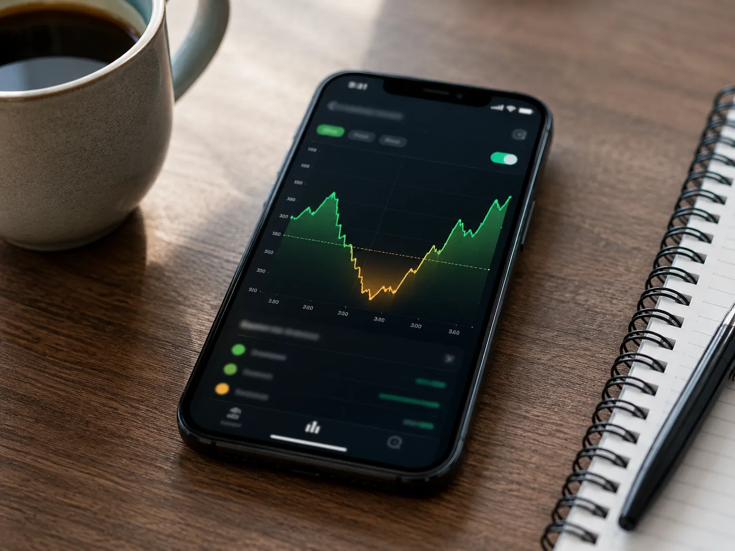 Smartphone mit dynamischem Strompreis-Chart — G2 Contracting Tarifsteuerung
